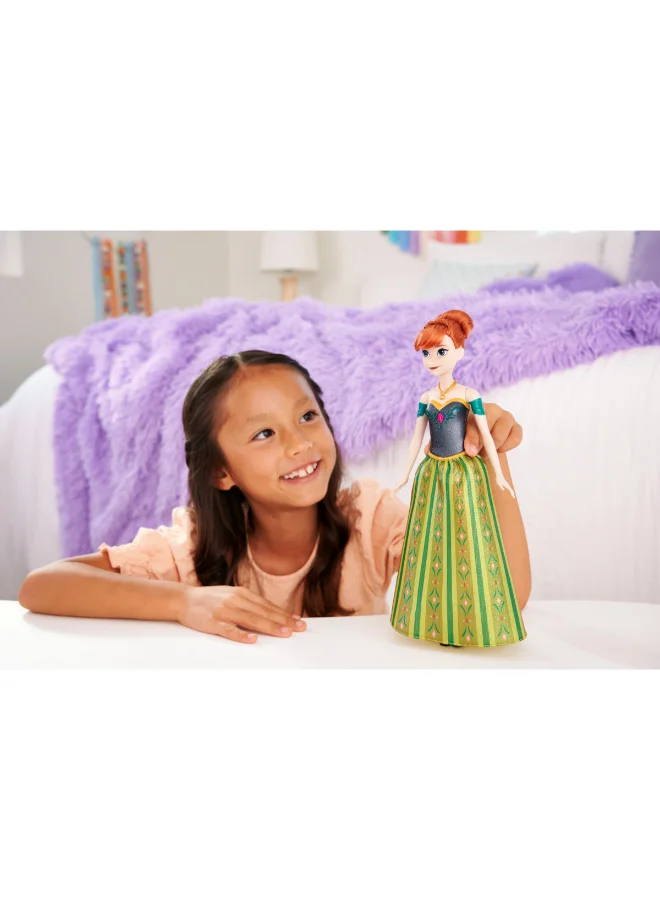 ديزني Frozen Toys, Singing Anna Fashion Doll in Signature Outfit, Sings “For the First Time in Forever” in 4 Languages from Disney Frozen